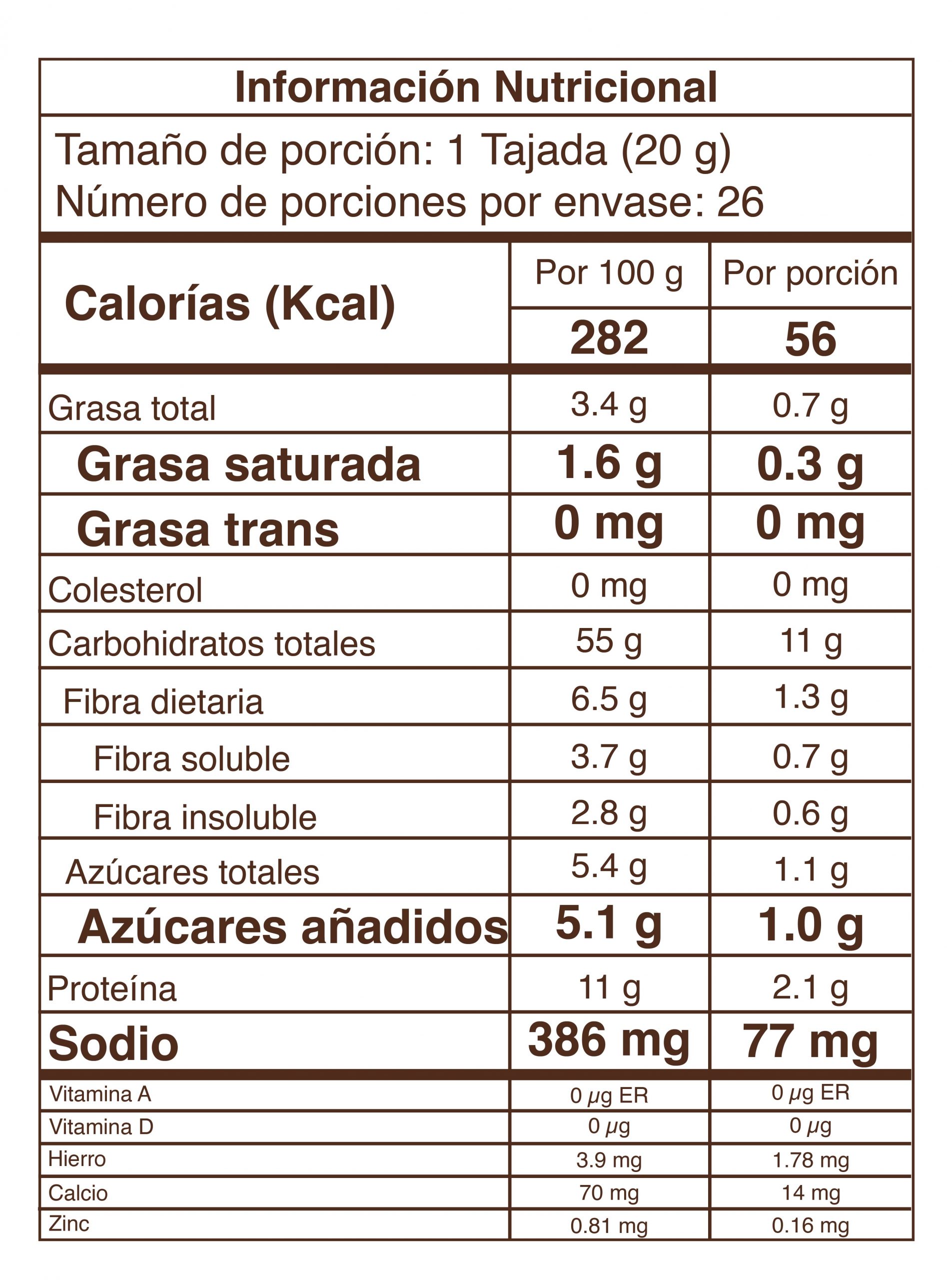 Pan tajado integral con colágeno 520g Pan el country